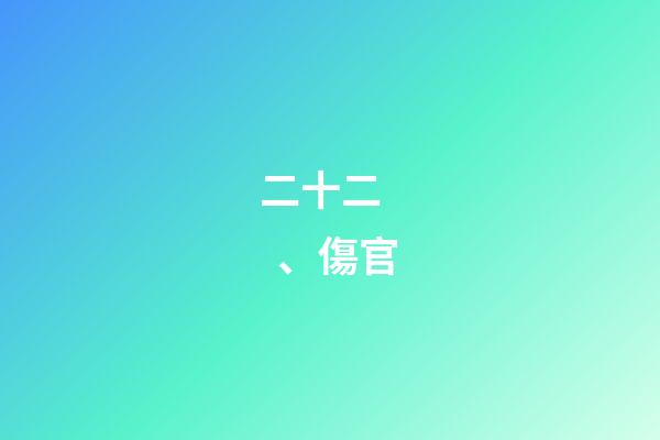 二十二、傷官